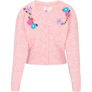 IZIA Gebreid vest 'Fashion Look'  azuur / donkergroen / lila / lichtroze