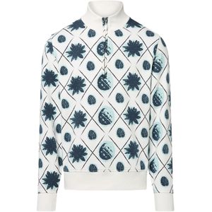 Nils Sundström Sweatshirt  ecru / donkergroen