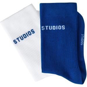 Enkelsokken - Blauw - Off White - Knelvrij - Verstevigd