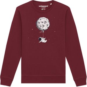 Watapparel Sweatshirt 'Funny Spaceman'  grijs / bourgogne / zwart / wit
