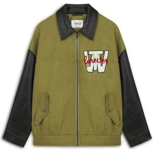 Twist Tussenjas  groen / rood / zwart / wit