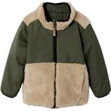 NAME IT - Omkeerbaar Teddy Jas - Kinderjas - Hoge Hals - Lange Mouwen