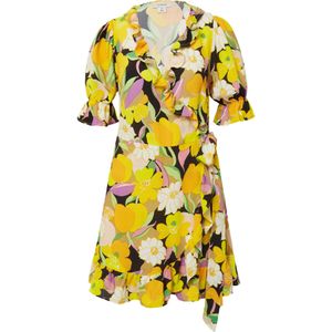 Oasis Zomerjurk  geel / lila / zwart / wit