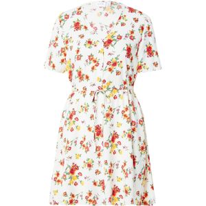 VILA Jurk 'VIAya'  honing / lichtgrijs / spar / bloedrood