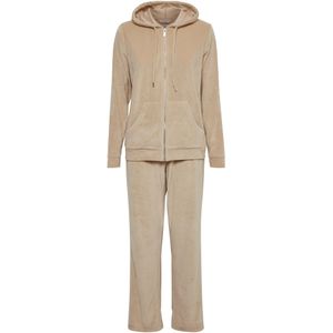 b.young - Joggingpak - Beige - Fluweel/Nicky Velours - Lange Mouw