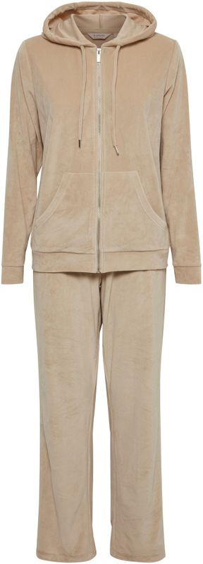 b.young - Joggingpak - Beige - Fluweel/Nicky Velours - Lange Mouw