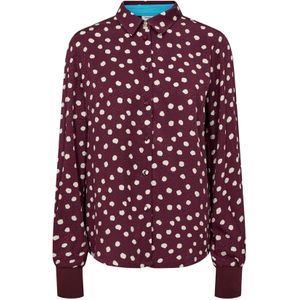 NÜMPH Blouse ' LIVY '  wijnrood / wit
