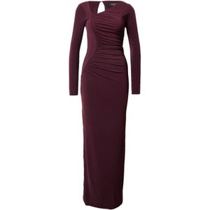 Lipsy - Jurk - Wijnrood - Jersey - Lange Mouw - Getailleerd