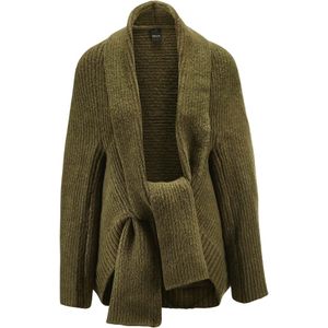 MADELEINE Gebreide mantel  olijfgroen