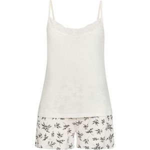 Vivance - Dreams Shortama - Pyjama - Crème Gebloemd - Single-Jersey - 2-Delig