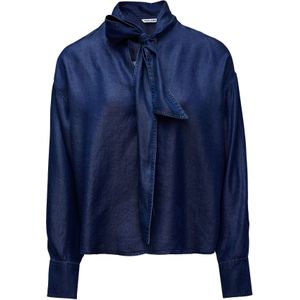 Salsa Jeans - 21010310 - Blouse - Donkerblauw - Regular Fit - Pofmouwen