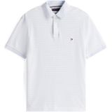 Tommy Hilfiger - Katoenen T-shirt - Blauw - Stretch - Knoopsluiting