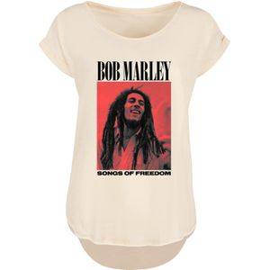 F4NT4STIC Shirt 'Bob Marley'  sand / rood / zwart
