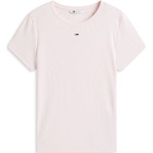 Tommy Jeans - ESSENTIAL - Shirt - Rosé - Slanke Pasvorm - Kwartmouw