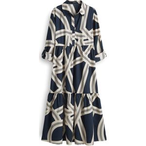 OPUS Jurk 'Werano'  navy / wit
