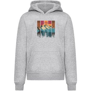 F4NT4STIC Sweatshirt 'Berg Sonnenuntergang Retro'  beige / bruin / grijs / eosine