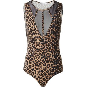 ABOUT YOU Shirt body 'Phyllis'  beige / lichtbruin / zwart