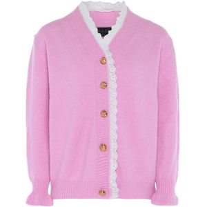 NAEMI Gebreid vest  ecru / lavendel