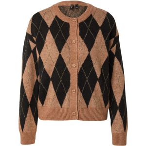 VERO MODA Gebreid vest 'VMBILLE'  lichtbruin / goud / zwart