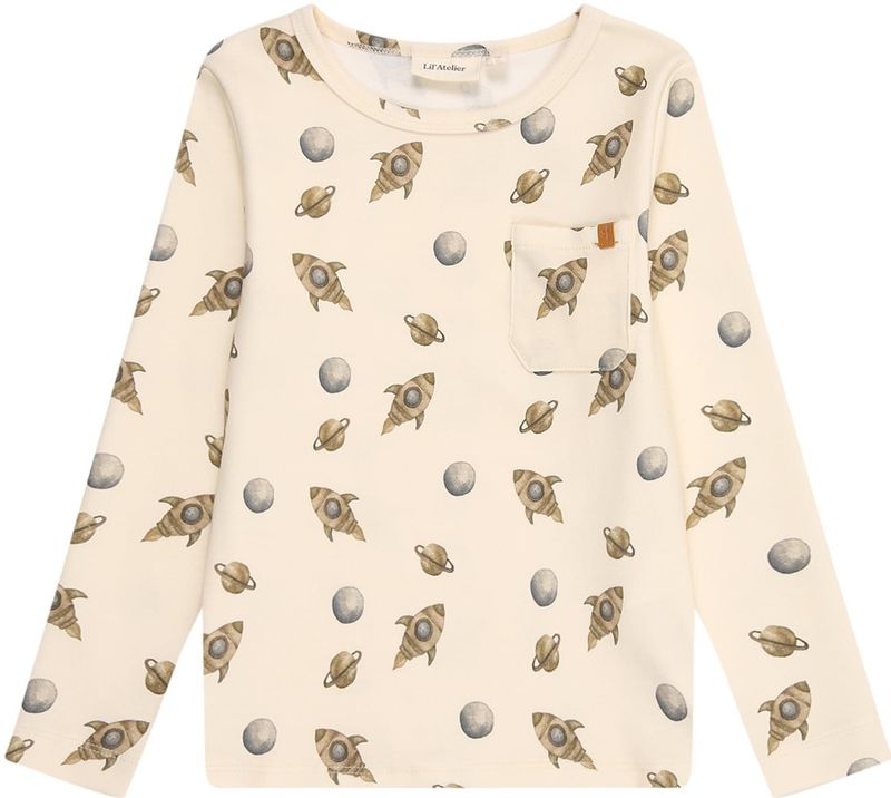 Lil'Atelier Shirt 'NMMLAYO'  grijs / taupe / olijfgroen