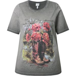 Ulla Popken Shirt  grijs / gemengde kleuren / zwart gemêleerd