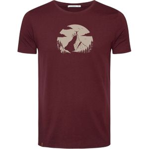 GREENBOMB Shirt 'Nature Clouds Ride'  lichtgrijs / wijnrood