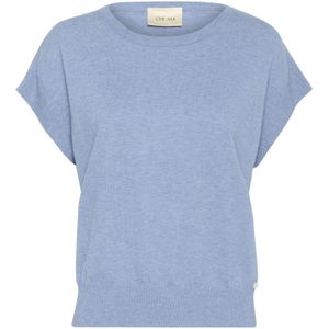 Cream Trui 'Dela'  blauw gemêleerd