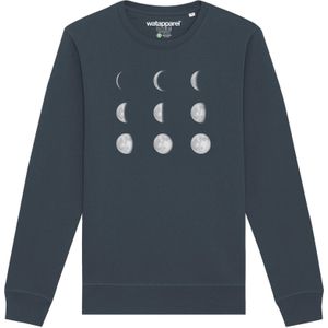 Watapparel Sweatshirt ' Moonphases '  antraciet / wit gemêleerd