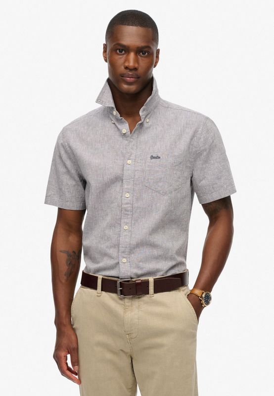 Superdry - Overhemd 'City' - Basaltgrijs - Kwartmouw - Comfort Fit