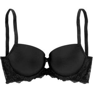 Lascana - Bh - Zwart - Met Steuncups - Naadloze Cups - Licht Gewatteerd