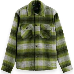 SCOTCH & SODA Tussenjas  lichtgrijs / kiwi / donkergroen