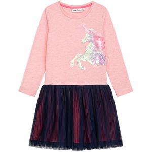 Danamade Jurk  navy / lichtroze / roze gemêleerd / zilver