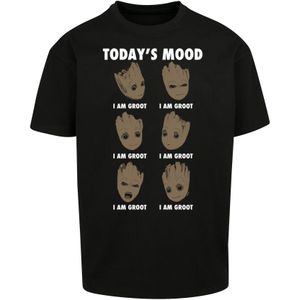 F4NT4STIC Shirt 'Marvel Guardians of the Galaxy Groot's todays mood'  bruin / zwart / wit