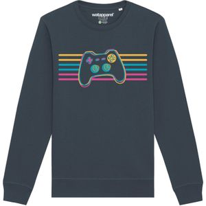Watapparel Sweatshirt 'Retro Joystick'  blauw / geel / antraciet / pink