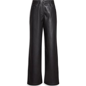Calvin Klein - FAUX LEATHER 5PKT PANT - Imitatieleren Broek - Zwart