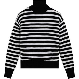 Scalpers Trui 'Joy Turtle'  zwart / wit