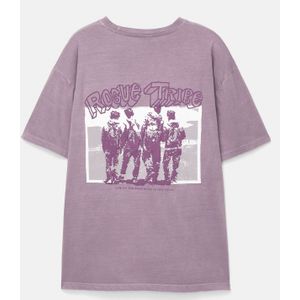 Pull&Bear Shirt 'Rogue Tribe'  grijs / mauve / braam / wit