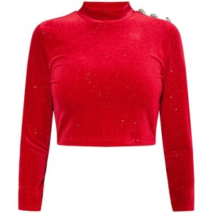 faina Shirt 'Tylin'  rood / zilver / transparant