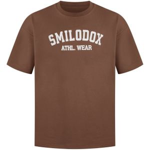 Smilodox Shirt 'Kayson'  donkerbruin / wit