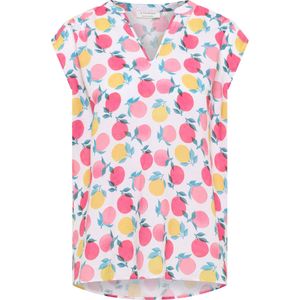 Blouse - Gevoerde Zoom - Lyocell - Tuniek Kraag - All-over Patroon