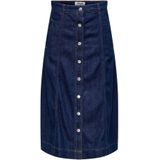 Onlklara - Lange Rok - Licht Verwassen Dark Denim Look - A-lijn