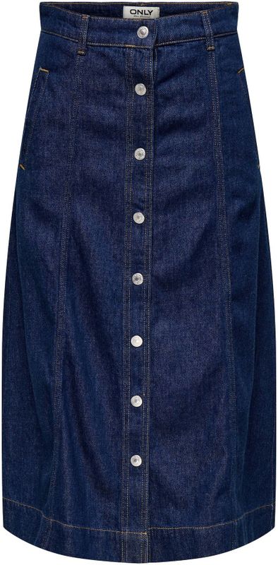 Onlklara - Lange Rok - Licht Verwassen Dark Denim Look - A-lijn