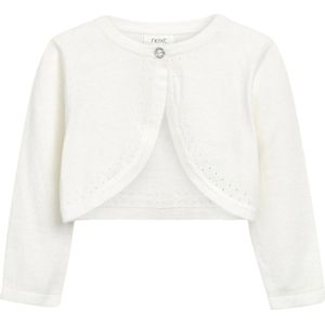 Next - Gebreid Vest - Wit - Knoopsluiting - Lange Mouw - Normale Pasvorm