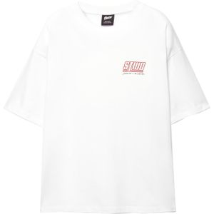 Pull&Bear Shirt  oranje / rood / zwart / wit