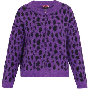 myMo ROCKS Gebreid vest  lila / zwart