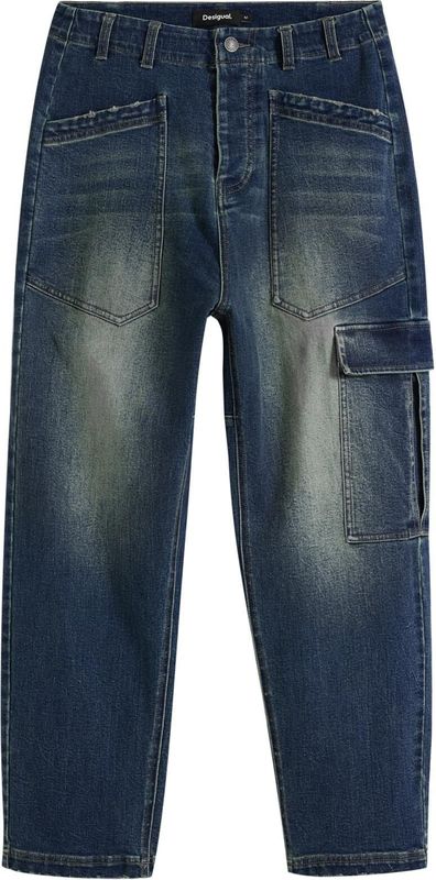 Desigual - Baggy Jeans - Effen - Lange Baggy Jeans met Zakken