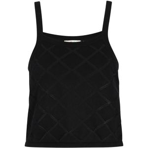 IZIA - Gebreide Top - Zwart - Mouwloos - Normale Pasvorm