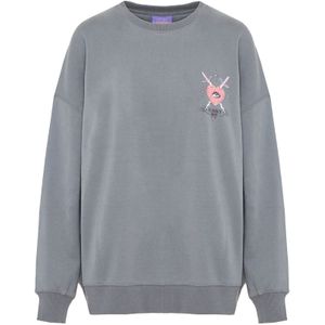 Funky Buddha Sweatshirt  grijs / rosa / wit