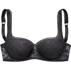 Lascana Bh - Zwart - Kant - Licht Gewatteerd - Naadloos