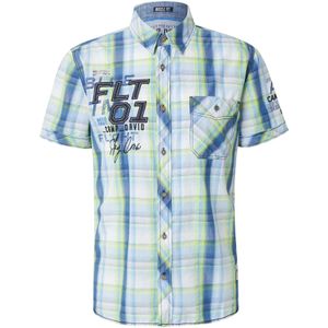 CAMP DAVID Overhemd  navy / lichtblauw / neongeel
